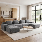 Flex Sofa | 120" Boneless Chenille Modular Sectional With Movable Ottomans