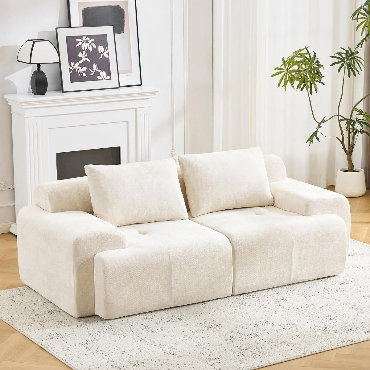 Flex Sofa | 120" Boneless Chenille Modular Sectional With Movable Ottomans