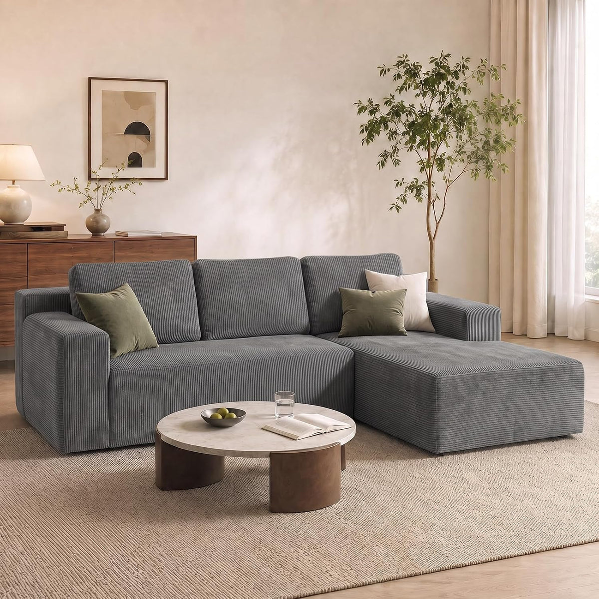 Cloud Sofa | 101" Boneless L-Shaped Sectional With Washable Cover