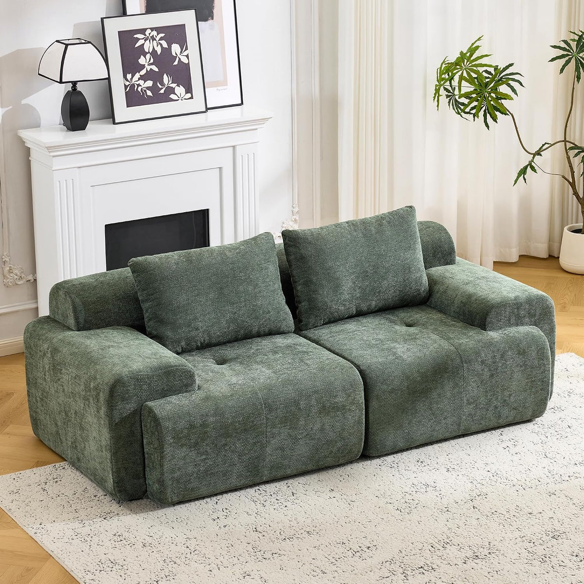Flex Sofa | 120" Boneless Chenille Modular Sectional With Movable Ottomans