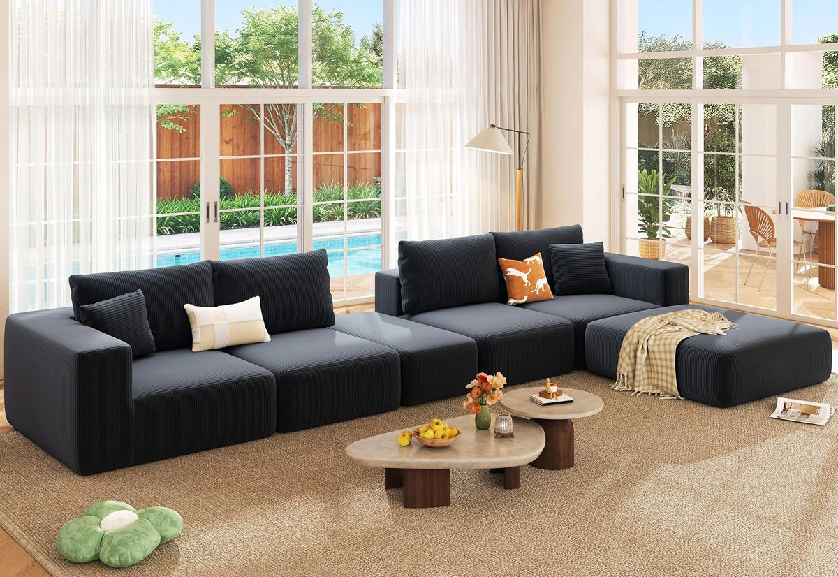 Flex Sofa | 150" Oversized Modular Boneless Sectional, Seats 6