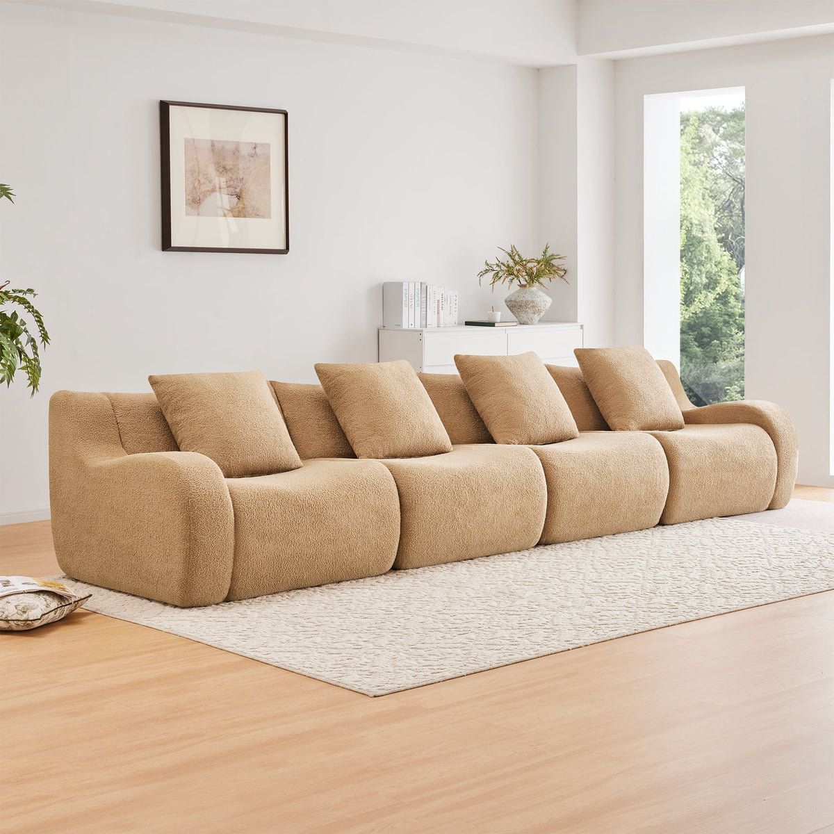 Cloud Sofa | 4-Seat Boneless Teddy Sofa With Curved Arms