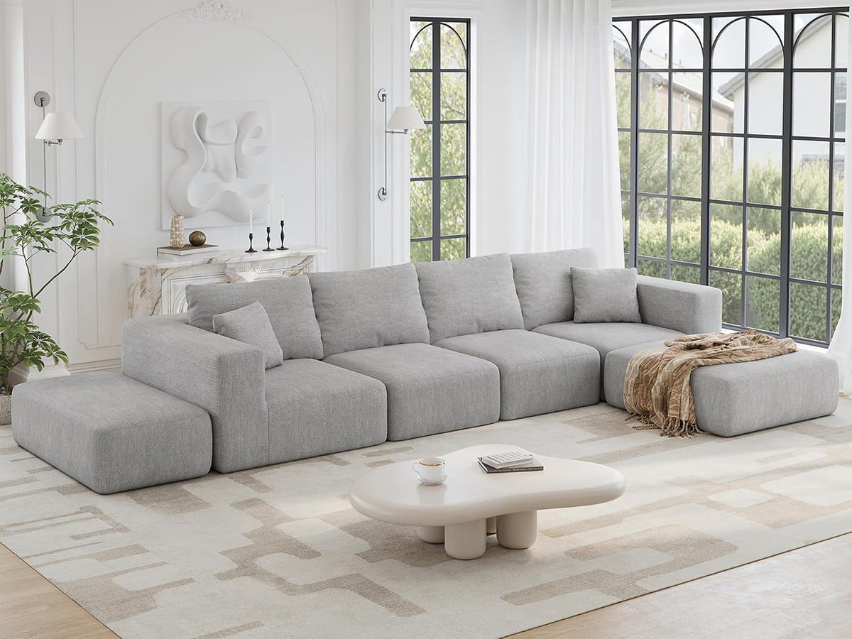 Flex Sofa | 150" Oversized Modular Boneless Sectional, Seats 6