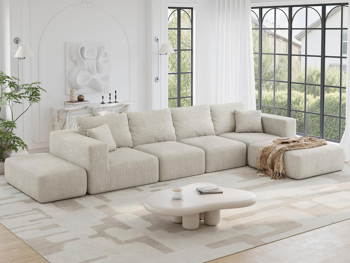 Flex Sofa | 150" Oversized Modular Boneless Sectional, Seats 6