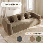 Cloud Sofa | 101" Curved-Back Boneless Chenille Couch With Memory Foam