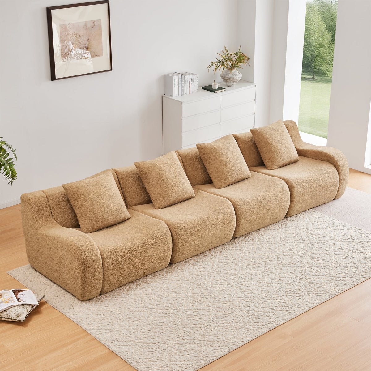 Cloud Sofa | 4-Seat Boneless Teddy Sofa With Curved Arms