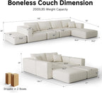 Flex Sofa | 150" Oversized Modular Boneless Sectional, Seats 6