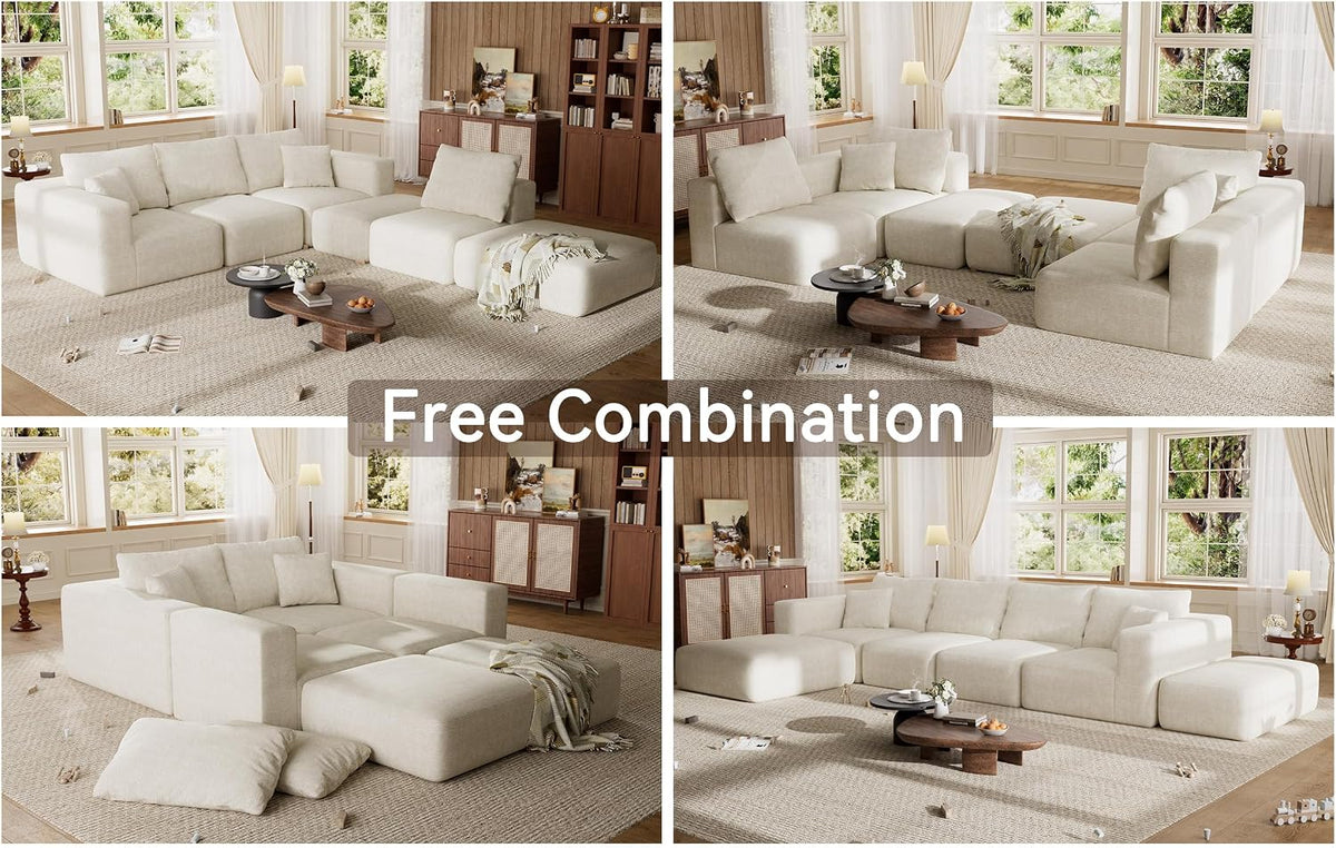Flex Sofa | 150" Oversized Modular Boneless Sectional, Seats 6