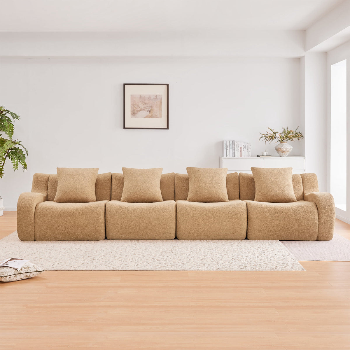 Cloud Sofa | 4-Seat Boneless Teddy Sofa With Curved Arms