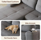 Cloud Sofa | 104" Boneless Chenille Sectional With Detached Chaise