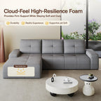 Cloud Sofa | 104" Boneless Chenille Sectional With Detached Chaise