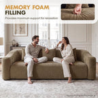 Cloud Sofa | 101" Curved-Back Boneless Chenille Couch With Memory Foam