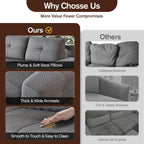 Cloud Sofa | 104" Boneless Chenille Sectional With Detached Chaise