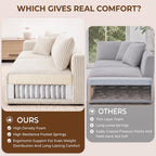 Cloud Sofa | 115" Boneless Corduroy L-Shaped Sectional With Chaise & Ottoman