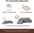 Cloud Sofa | 104" Boneless Chenille Sectional With Detached Chaise