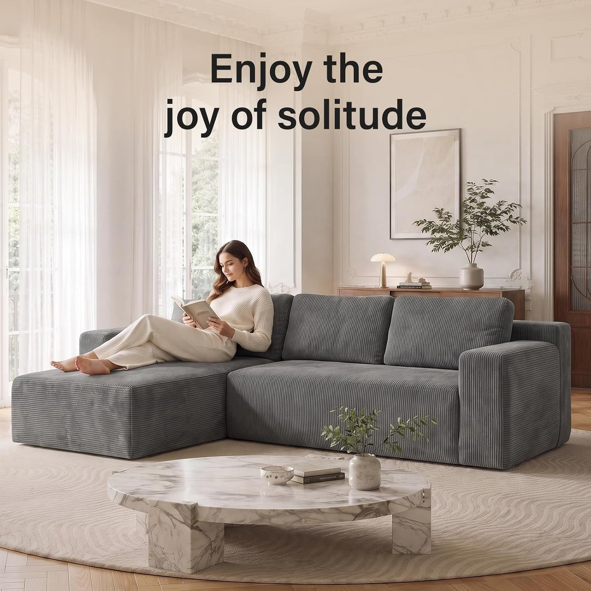 Cloud Sofa | 101" Boneless L-Shaped Sectional With Washable Cover
