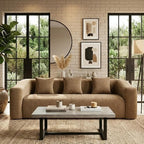 Cloud Sofa | 101" Curved-Back Boneless Chenille Couch With Memory Foam