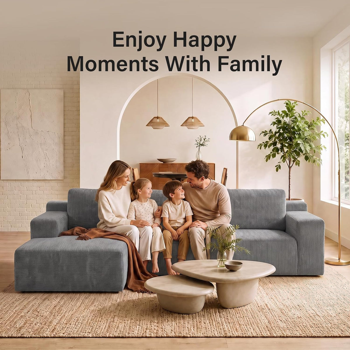 Cloud Sofa | 101" Boneless L-Shaped Sectional With Washable Cover