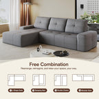 Cloud Sofa | 104" Boneless Chenille Sectional With Detached Chaise