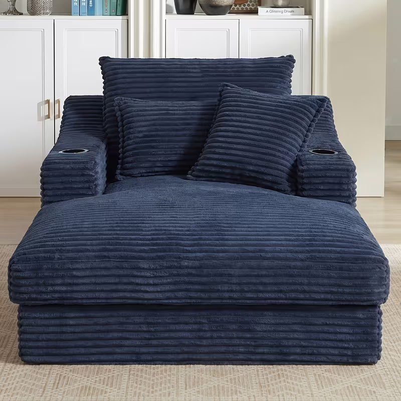 Sleeper Sofa | 68" Boneless Cloud Recliner Sofa Bed with Cup Holder