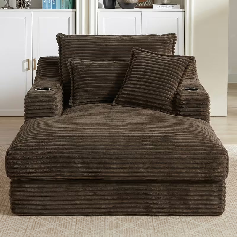 Sleeper Sofa | 68" Boneless Cloud Recliner Sofa Bed with Cup Holder