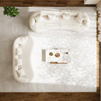 Cloud Sofa | Curved Boneless Chenille Boucle Sectional with Pillows