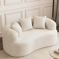 Cloud Sofa | Curved Boneless Chenille Boucle Sectional with Pillows