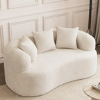 Cloud Sofa | Curved Boneless Chenille Boucle Sectional with Pillows