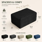Boneless Ottoman | 34" Corduroy Modular with Thick Foam Padding