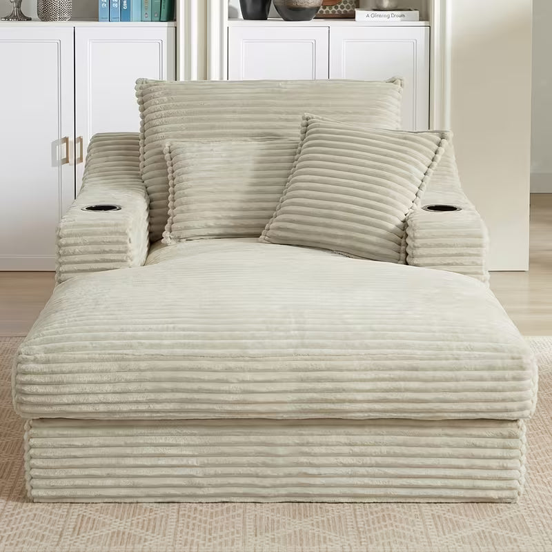 Sleeper Sofa | 68" Boneless Cloud Recliner Sofa Bed with Cup Holder