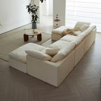 Flex Sofa | 139" Chenille Modular Convertible Sofa-Bed with 2 Ottomans