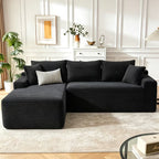 Cloud Sofa | 96" Modular L-Shape Corduroy Sectional with Chaise
