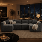 Mega Sofa | 128" Modular U-Shape Boneless Cloud Couch with Double Chaise - Boneless Sectional Sofa | Boneless Labs