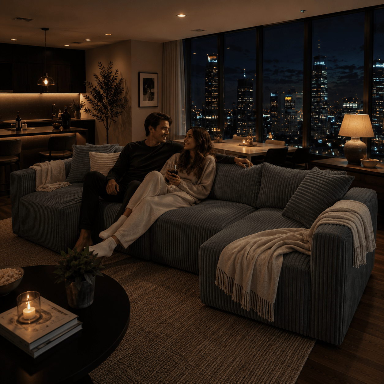 Mega Sofa | 128" Modular U-Shape Boneless Cloud Couch with Double Chaise - Boneless Sectional Sofa | Boneless Labs