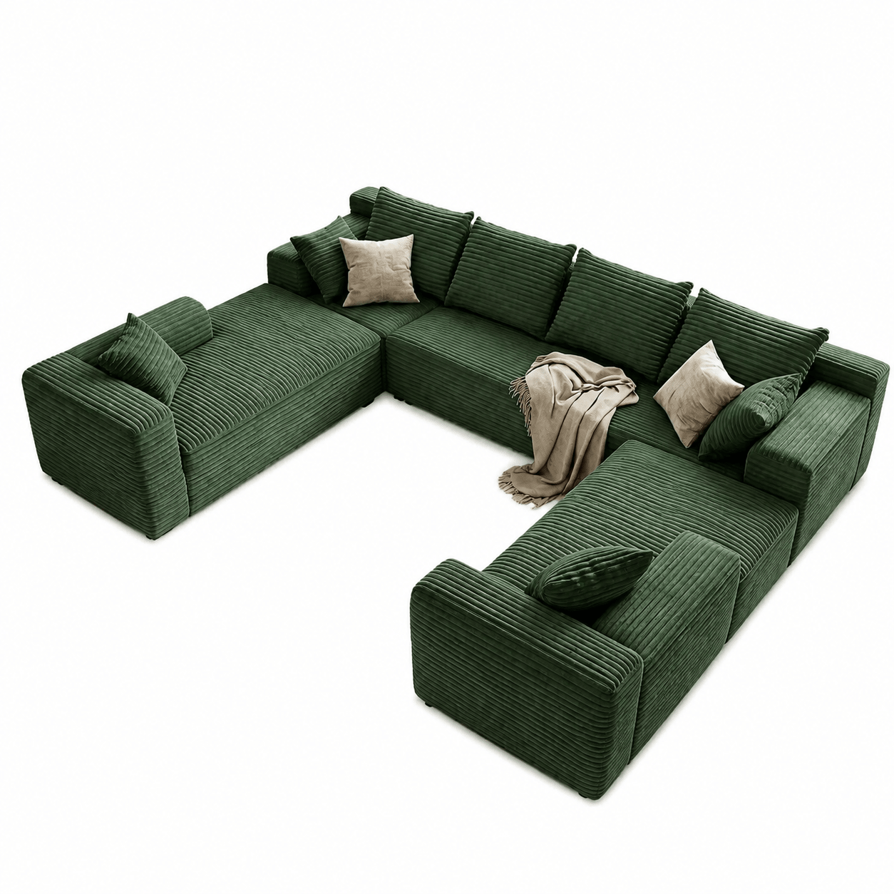 Mega Sofa | 121" U-Shape 8-Seat Modular Boneless Cloud Couch - Boneless Sectional Sofa | Boneless Labs