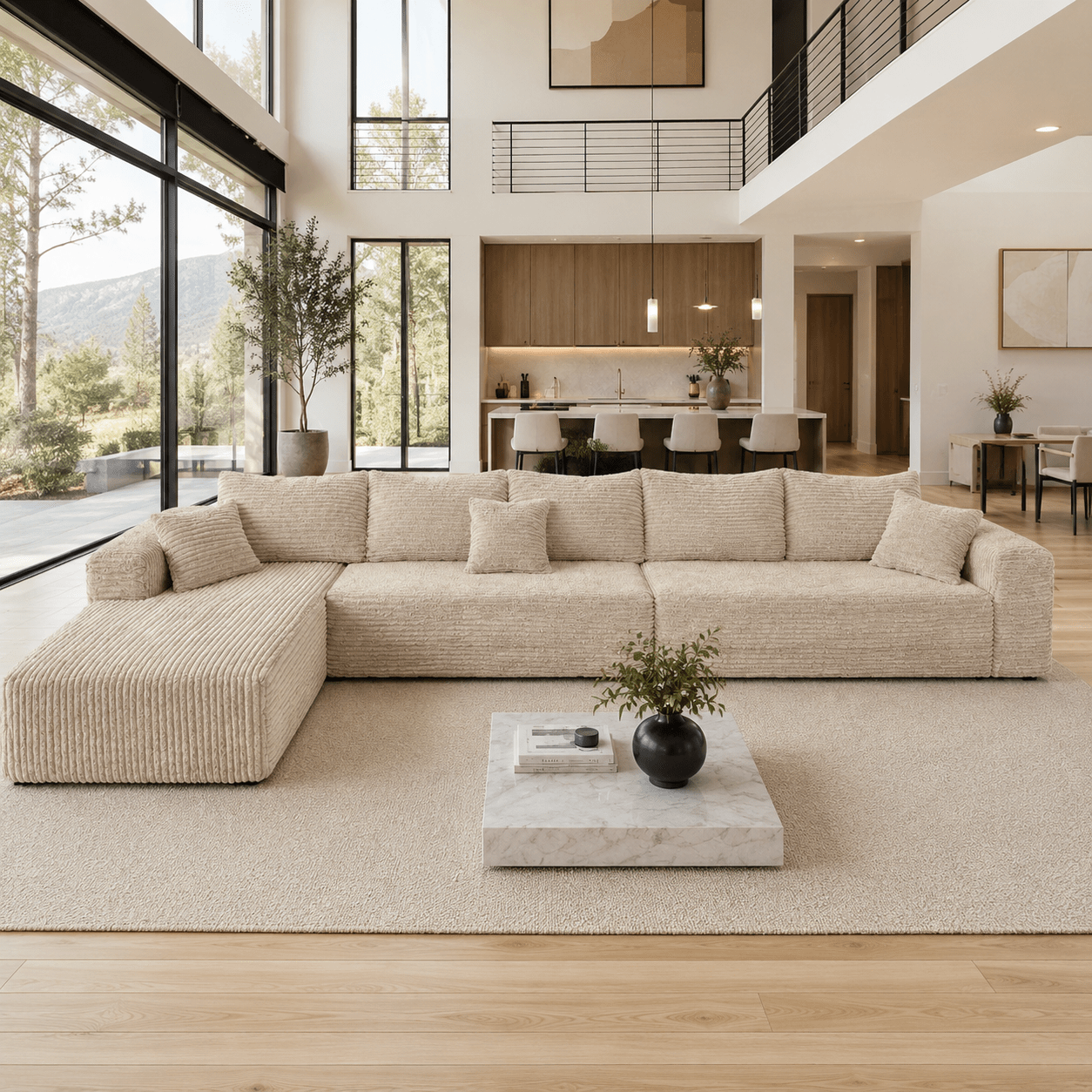 Mega Sofa | 165" Oversized Modular Boneless Cloud Couch with Detachable Chaise - Boneless Sectional Sofa | Boneless Labs