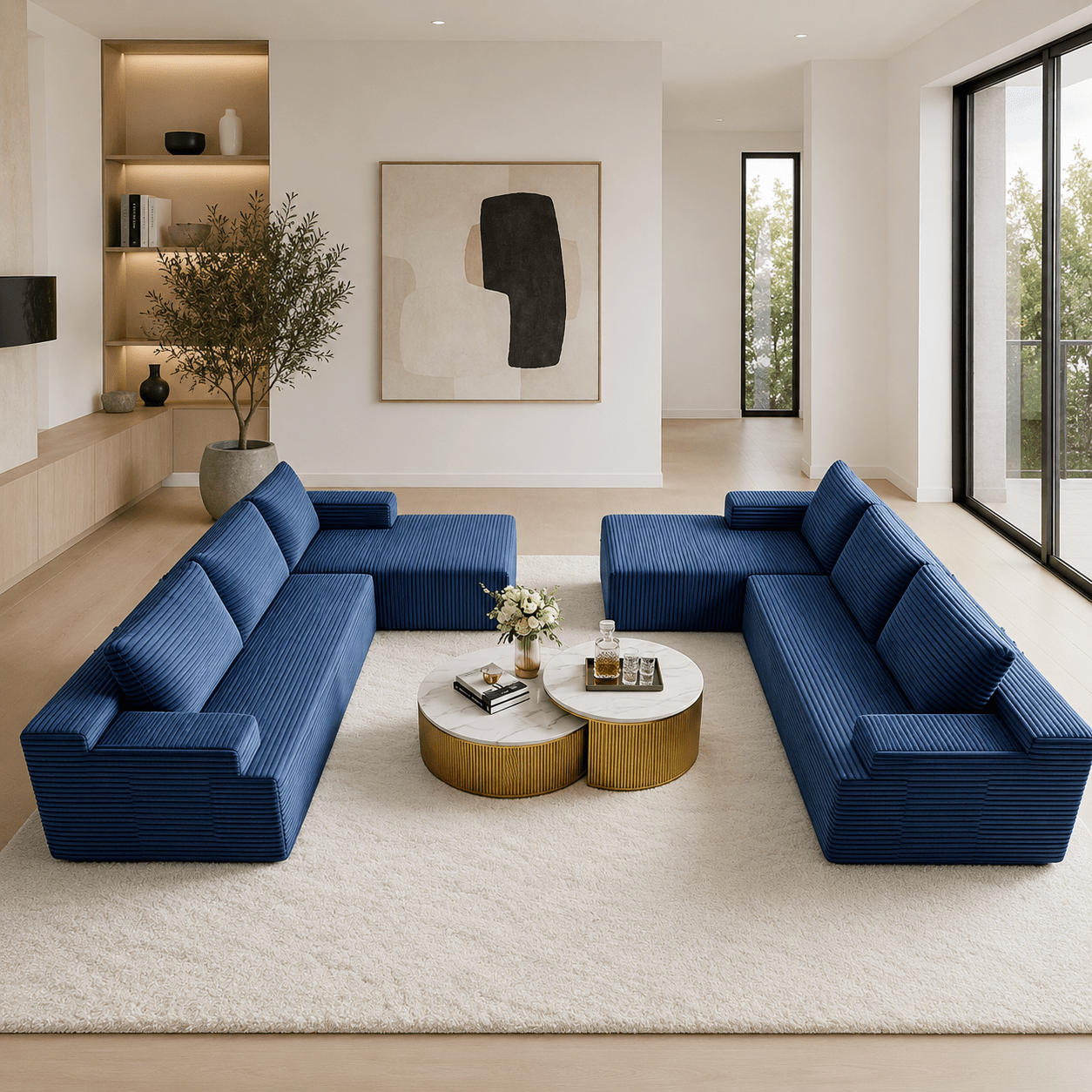 Flex Sofa | 2-Piece Extra Large U-Shape 8-Seat Modular Boneless Cloud Couch - Boneless Sectional Sofa | Boneless Labs