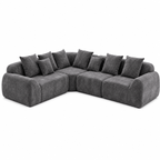 Flex Sofa | 118" Curved Velvet Boneless Sectional with L-Shape Chaise - Boneless Sectional Sofa | Boneless Labs