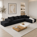 Mega Sofa | 132" Modular L-Shape Chenille Sectional with 6 Pillows - Boneless Sectional Sofa | Boneless Labs