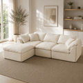 Flex Sofa | 109" Chenille Deep Seat Sectional With Ottoman - Boneless Sectional Sofa | Boneless Labs