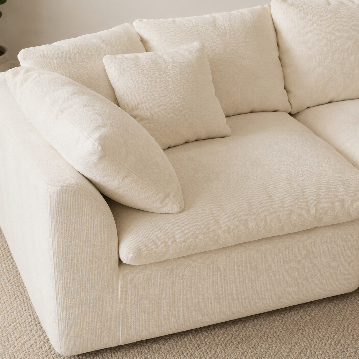 Flex Sofa | 109" Chenille Deep Seat Sectional With Ottoman