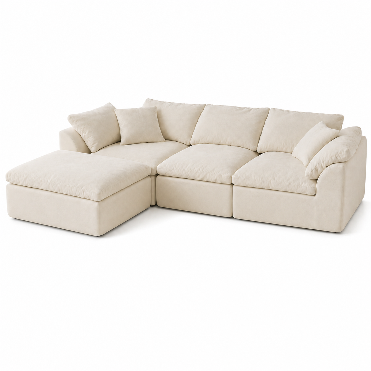 Flex Sofa | 109" Chenille Deep Seat Sectional With Ottoman