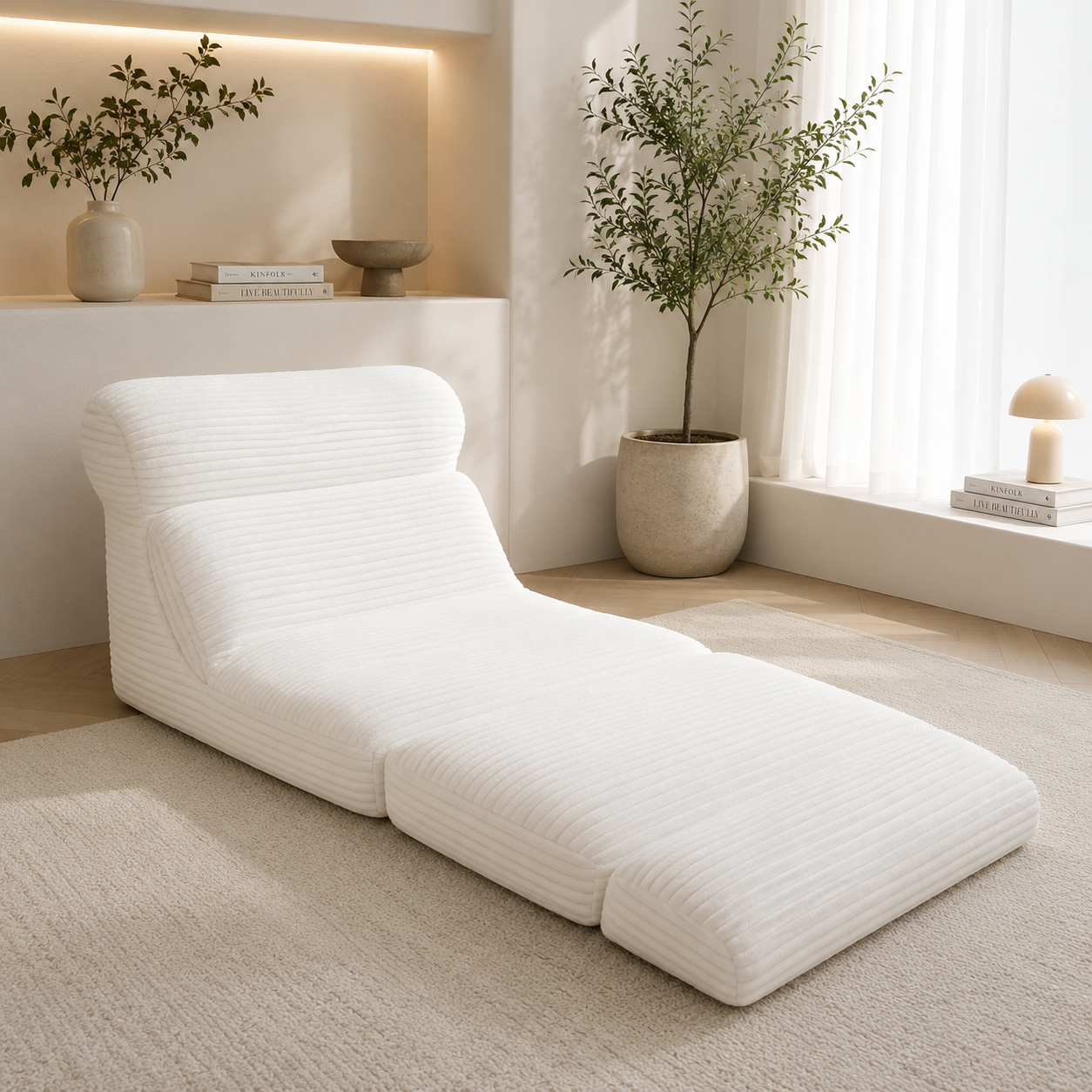 Sleeper Sofa | Ergonomic Folding Sofa Bed | 3-in-1 Convertible Corduroy