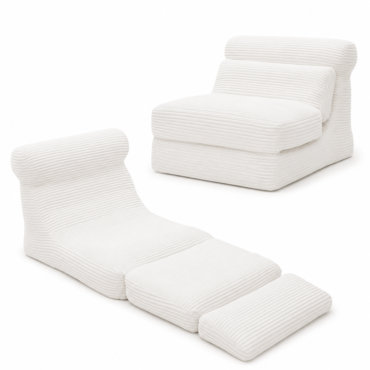 Sleeper Sofa | Ergonomic Folding Sofa Bed | 3-in-1 Convertible Corduroy