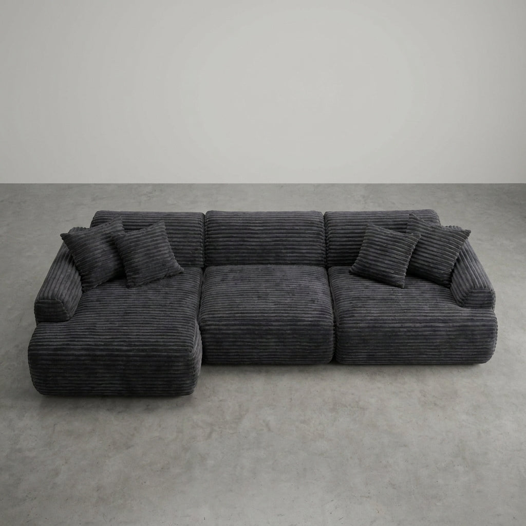 Cloud Sofa | 105" L-Shape Boneless Corduroy Sectional with Washable Cover