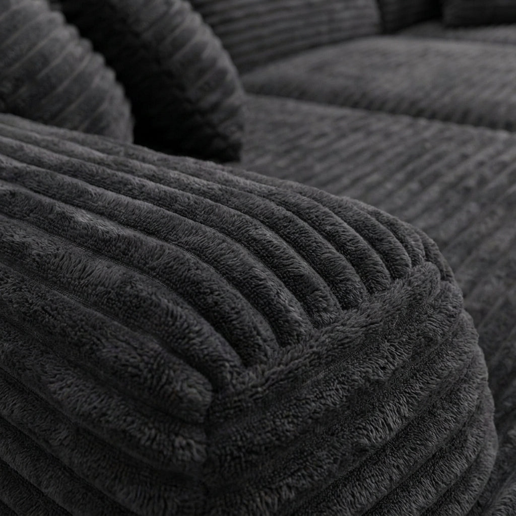 Cloud Sofa | 105" L-Shape Boneless Corduroy Sectional with Washable Cover