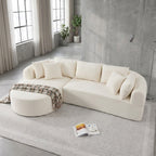 Cloud Sofa | 109" L-Shape Boneless Chenille Sectional with 7 Pillows