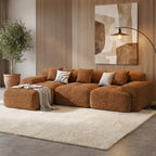 Flex Sofa | 122" Modular L-Shape Boneless Chenille Sectional with Ottoman