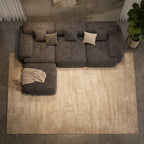 Flex Sofa | 122" Modular L-Shape Boneless Chenille Sectional with Ottoman