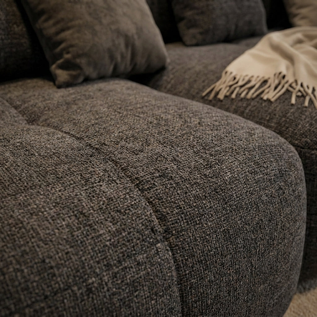 Flex Sofa | 122" Modular L-Shape Boneless Chenille Sectional with Ottoman